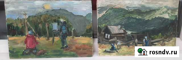 Картины маслом Художники на природе А4 Иркутск - изображение 1