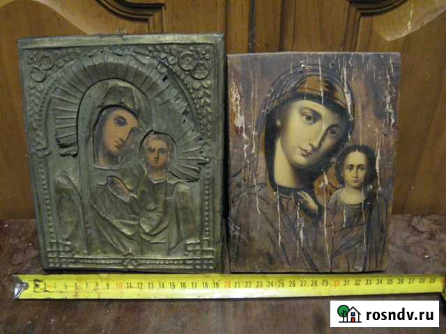 Казанская Богородица икона 19-й век оклад Воронеж - изображение 1