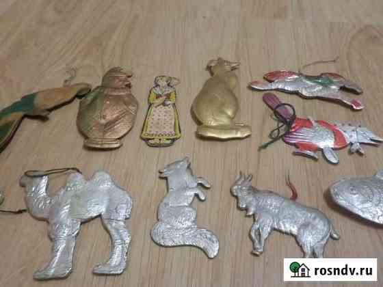 Елочные игрушки СССР картонаж вата бумага Липецк