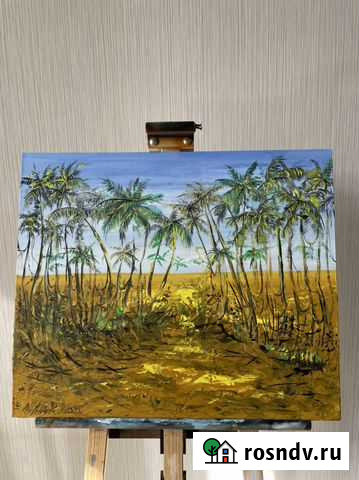 Картина маслом на холсте Гоа Индия Пальмы Масло Москва - изображение 1