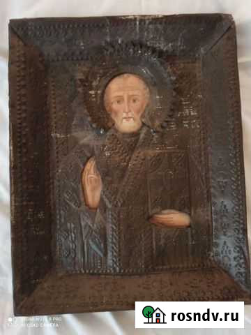 Старинная икона св.николай-чудотворец в окладе Выборг - изображение 1