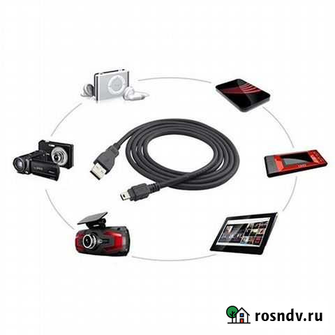 Зарядный кабель шнур mini usb на usb 1 метр Ростов-на-Дону - изображение 1