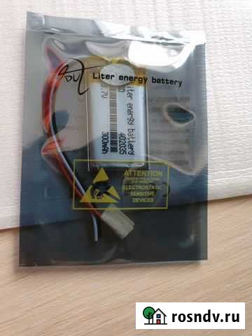 Li-on аккумулятор 3,7 В, 300 мАч для мелкой техник Солнечногорск - изображение 1