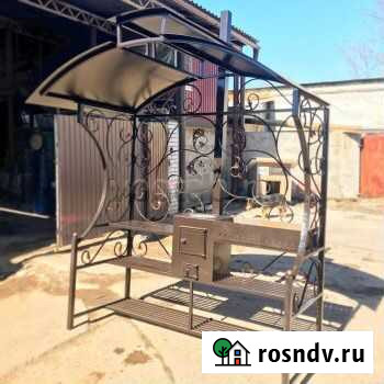 Мангал с крышей печкой и столиком Волгоград - изображение 1