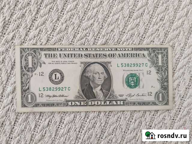 Купюра 1 доллар 1993 год серия L53829927 C Владивосток - изображение 1