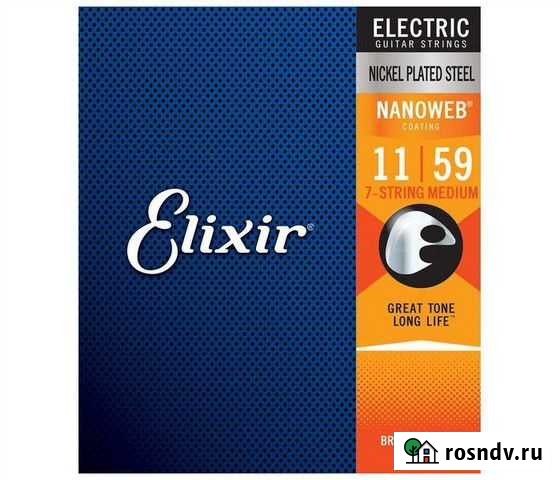 Струны для 7стр электрогитары Elixir 12106 nanoweb Иркутск - изображение 1