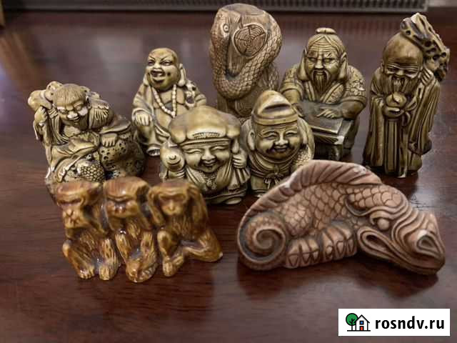 Нэцке из дерева. Высота фигурки 3-4 см Новороссийск - изображение 1