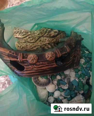 Цветной грунт(4кг) с морскими ракушками и декораци Челябинск - изображение 1