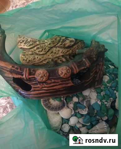 Цветной грунт(4кг) с морскими ракушками и декораци Челябинск - изображение 1