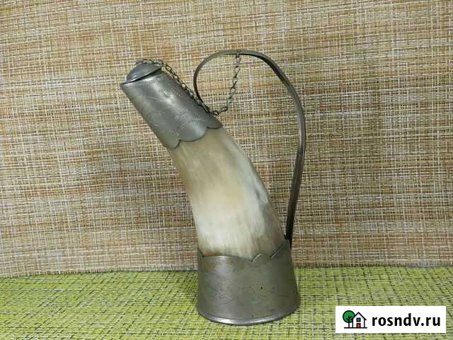 Рог для вина. Кость, мельхиор Самара - изображение 1