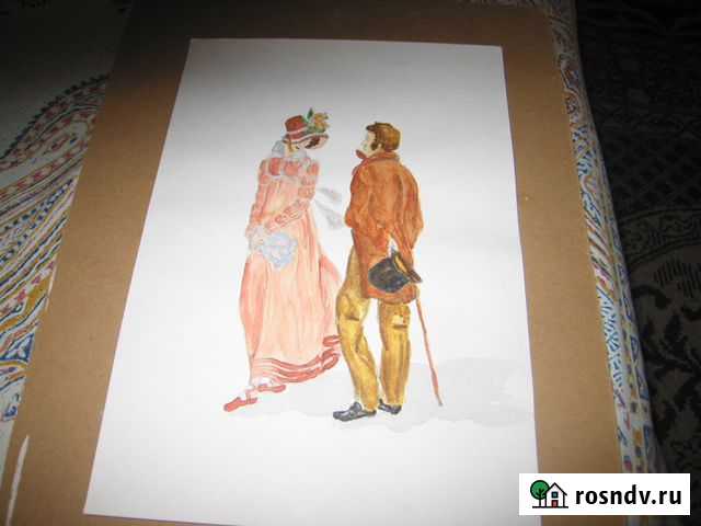 Картина  Свидание, акварель Нововоронеж - изображение 1