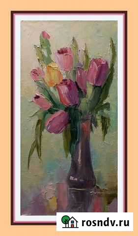 Картина: Скоро весна. Тюльпаны, холст, масло Екатеринбург - изображение 1