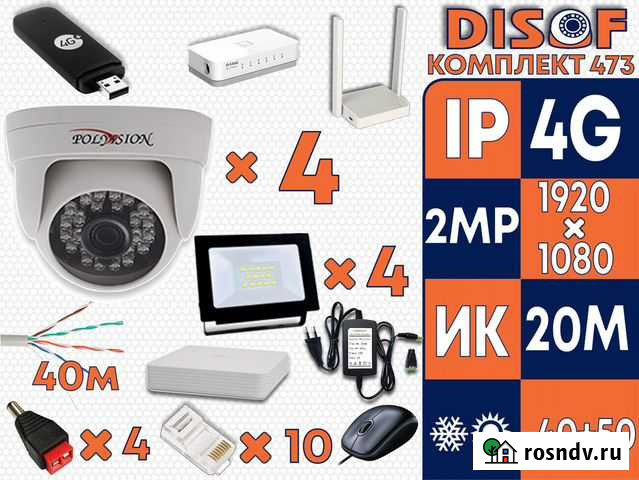 Видеонаблюдение комплект AHD с 4G №473 Омск - изображение 1