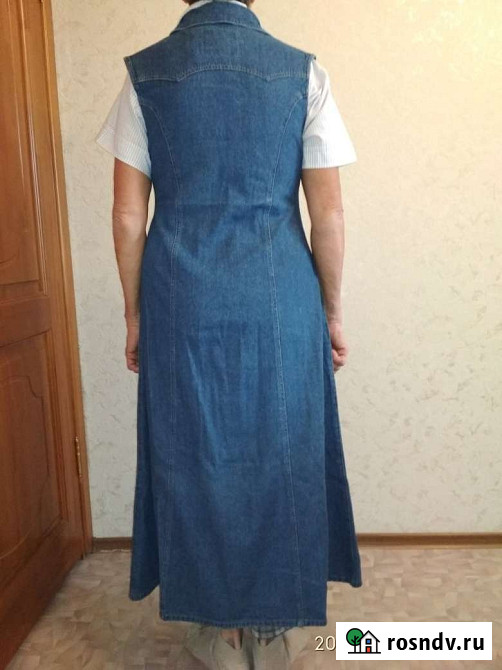 Продам джинс синий платье-сарафан 48-52 Новосибирск - изображение 2