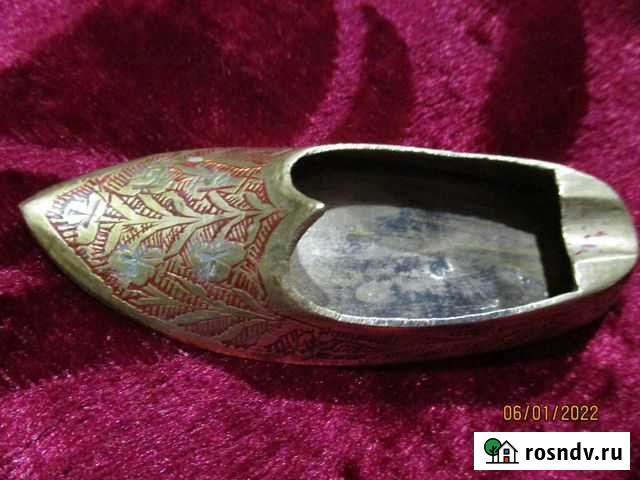 Антиквариат  Бронзовая пепельница в виде башмачка Саратов - изображение 1