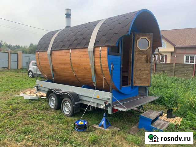 Баня-бочка на прицепе Лесной - изображение 1