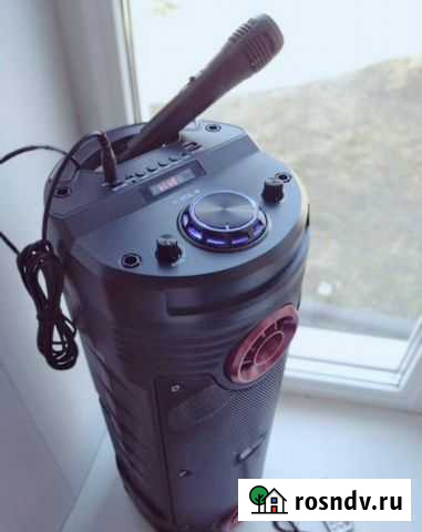 Большая колонка портативная с караоке микрофоном+б Воскресенск - изображение 1