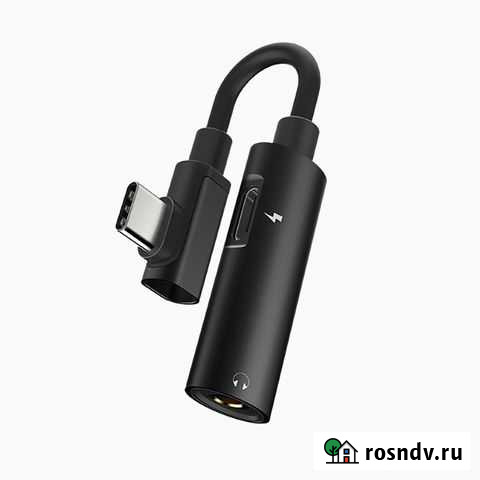 Переходник Jack 3.5 to Type-C, Hoco LS19, чёрный Москва - изображение 1