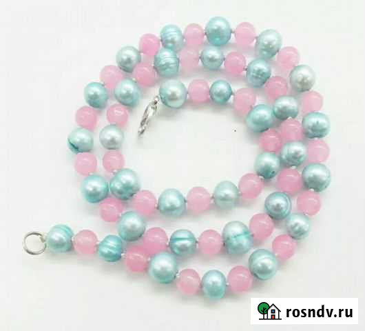 Колье из жемчуга с розовым кварцем Щербинка - изображение 1