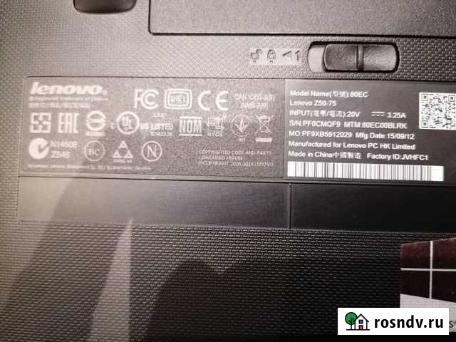 Ноутбук Lenovo Z50-75 AMD FX-7500/8/1000/Radeon R7 Коммунарка - изображение 1