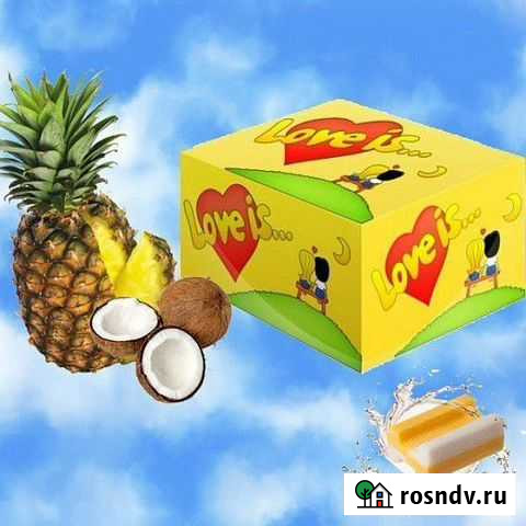 Жев.резинка Love Is Ананас+Кокос желтый Курск - изображение 1