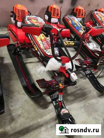 Снегоход детский Комфорт чёрно-красный Челябинск - изображение 1