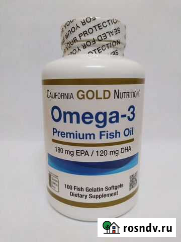 Омега - 3 California Gold Nutrition 1000 мкг 100 к Нальчик - изображение 1