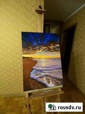 Картины маслом для интерьера. Прибой на закате Екатеринбург - изображение 1