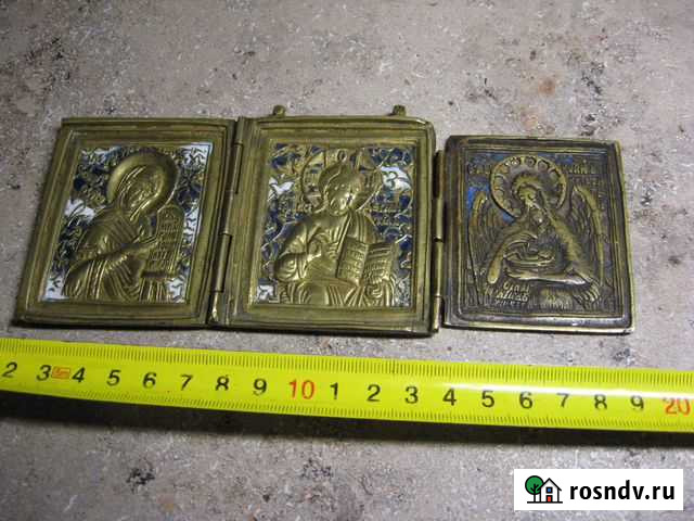 Складень Деисус эмали икона пластика бронза медь Воронеж - изображение 1