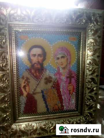 Вышитая икона св.Киприан и Устиния Армавир - изображение 1