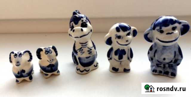 Фигурки зверей гжель Екатеринбург - изображение 1