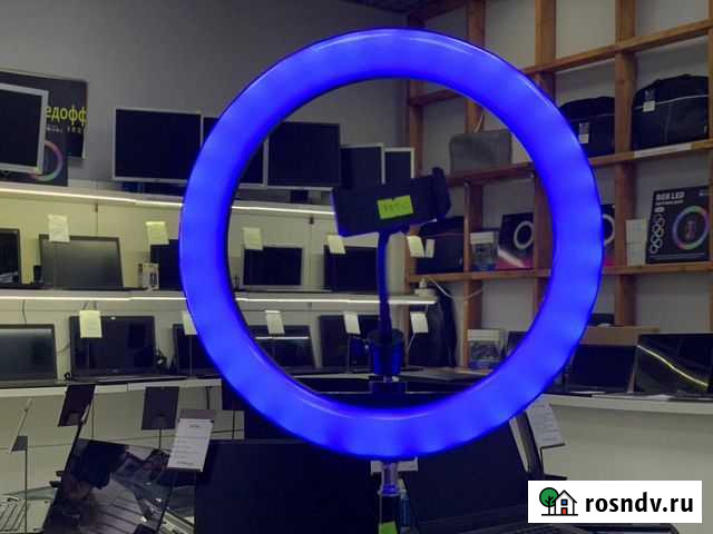 Кольцевая лампа 33 см RGB+Штатив 2 метра Калининград - изображение 1