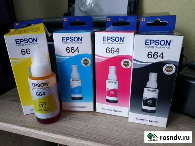 Чернила оригинальные водорастворимые Epson T664 Хабаровск - изображение 1