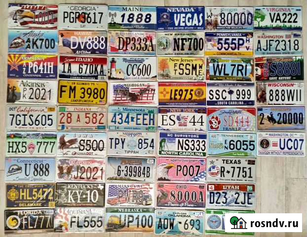 Набор автомобильных номеров для декора 50 штатов + Брянск - изображение 1