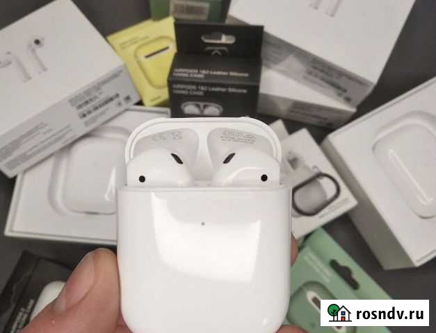 AirPods 2 + 2 чехла в подарок Краснодар - изображение 1