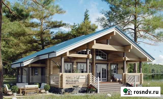 Сруб дома 15х15 из бревна с террасой Санкт-Петербург - изображение 1