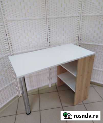 Стол складной, маникюрный. Цвет белый+дуб санома Рославль - изображение 1
