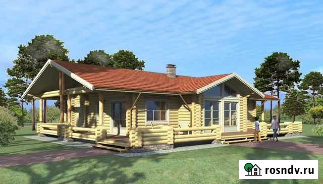 Сруб дома-бани из бревна с большой террасой Санкт-Петербург - изображение 1