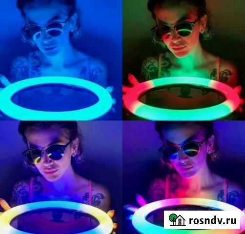 Кольцевая лампа радуга новая 36 см RGB Тюмень - изображение 1