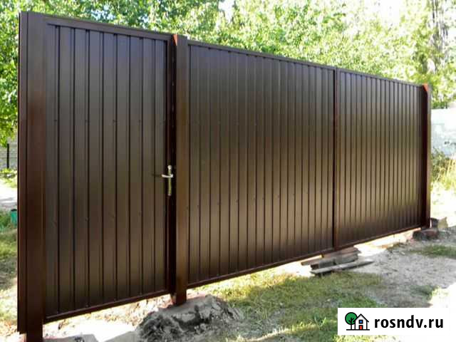 Ворота откатные, распашные из профильного листа Калининград - изображение 1