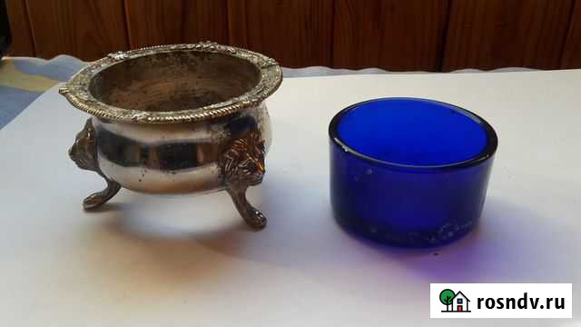 Солонка. Львы. Мельхиор. Стекло. Германия 1940 г Севастополь - изображение 1