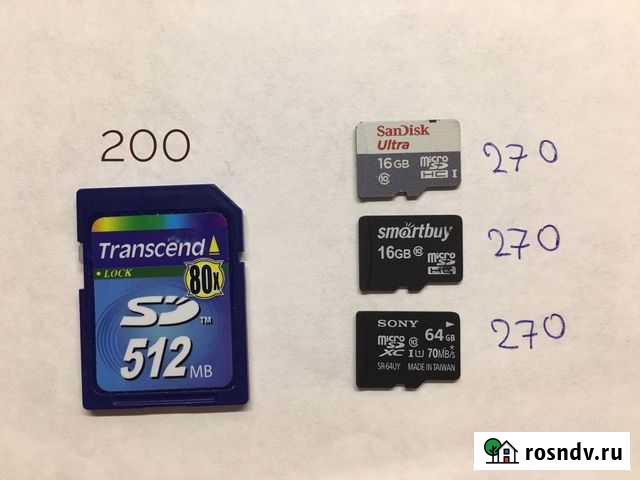 Карта памяти MicroSD 16 гб / 64 гб / 512 Мб Киров - изображение 1