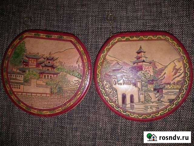 Винтажная китайская кожаная пудренница Москва - изображение 1