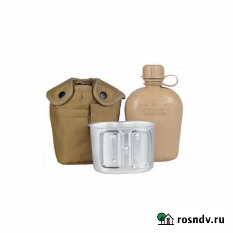 Фляга плс с чехлом и котелком песок Иркутск - изображение 1