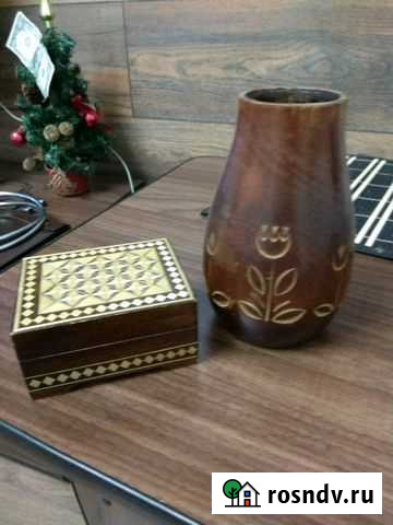 Винтаж шкатулка,ваза,копилка,банка дерево СССР Челябинск - изображение 1