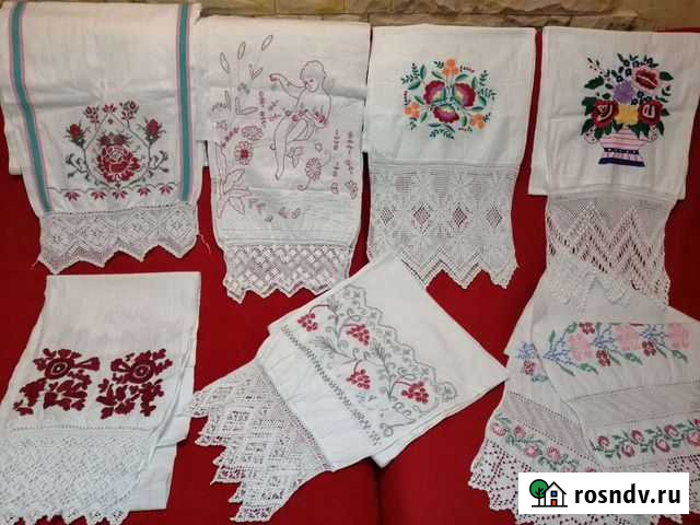 Старинный русский рушник с вышивкой Бор - изображение 1