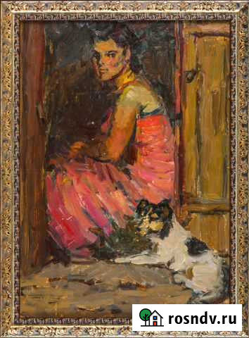 Картина Девушка с собакой Вилковир И.Е Москва - изображение 1