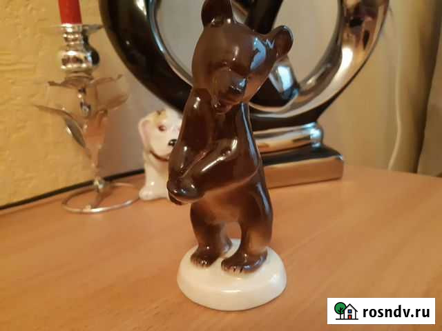 Статуэтка фарфоровая, Медведь, лфз, СССР Владивосток - изображение 1