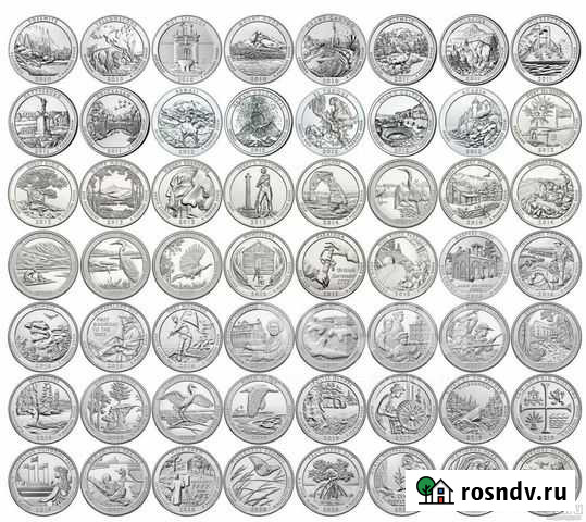 Прекрасная Америка (парки). Квотеры. 56 монет Саранск - изображение 1
