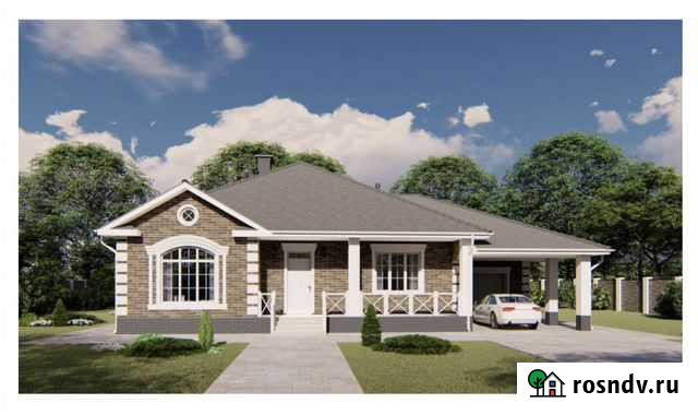 Готовый проект одноэтажного дома с гаражом Разумное - изображение 1